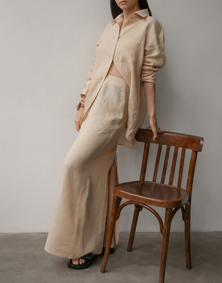 20231113-1N6A8771 Лляний костюм з сорочкою та спідницею DUGA (DG_SS_6) - фото 3