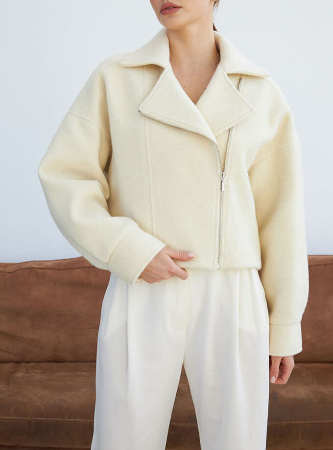 Короткий піджак з натуральної вовни THE ESSENCE (ESSENCE_THE24-54)