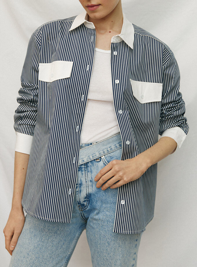 Сорочка oversize у смужку THE ESSENCE (ESSNCE_TE24-9)