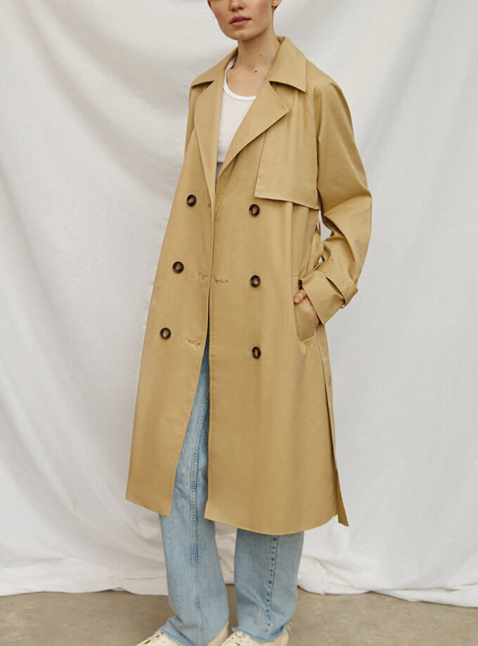 Тренч з поясом бежевого кольору THE ESSENCE (ESSNCE_TE24-8)