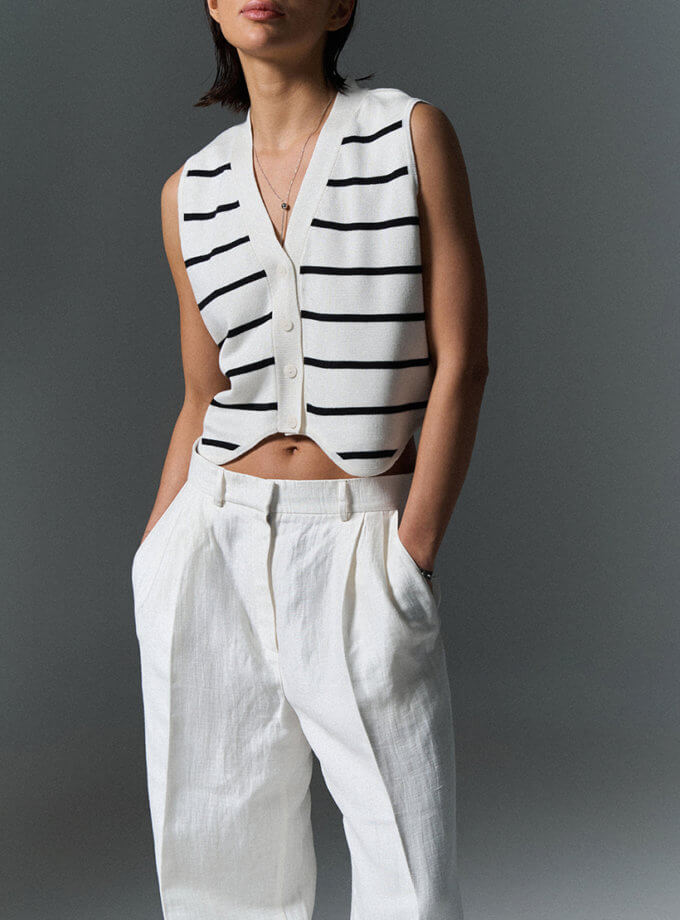 Жилет в смужку, молочний SAVOUR (JR-1247)