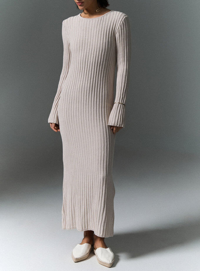 Сукня міді з відкритою спиною, перламутр SAVOUR (SVR_JR-1245-2)