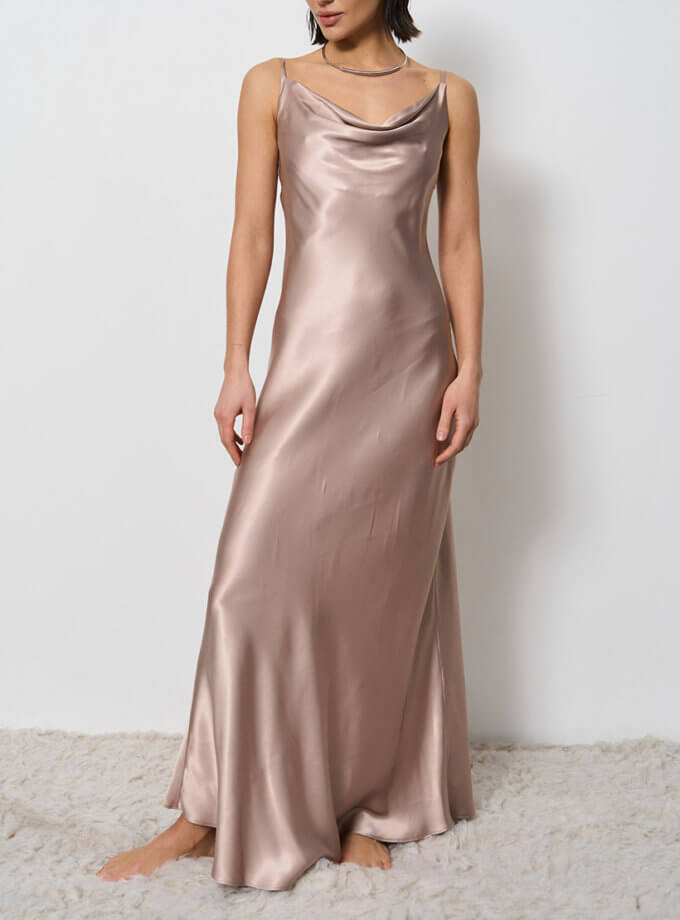 Сукня віскозна з відкритою спиною, мокко SAVOUR (SVR_VS-002)