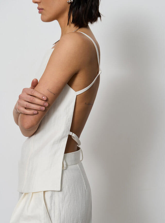 Топ з відкритою спиною, молочний SAVOUR (SVR_VS-003)