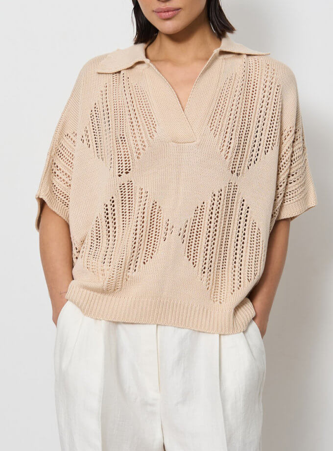 Поло ажурне, беж SAVOUR (SVR_VA-001)