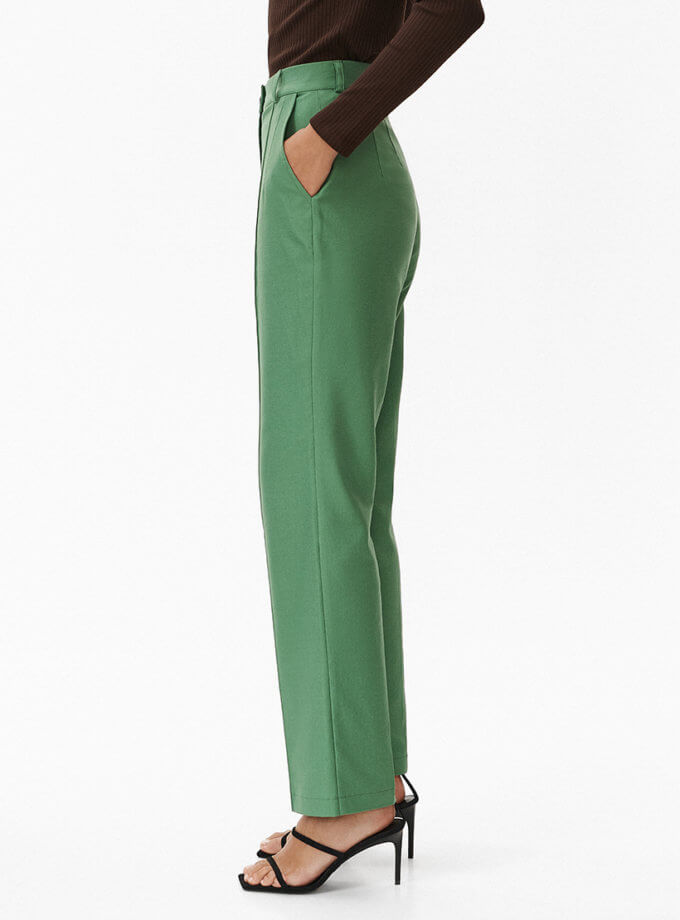 Брюки прямого крою зеленого кольору THE ESSENCE (ESSNCE_TE24-4)
