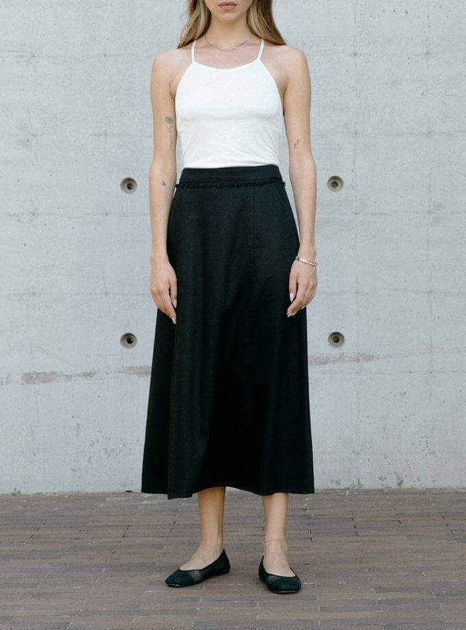 Чорна спідниця міді SANVY (SNV_SANSK_TEN_1)