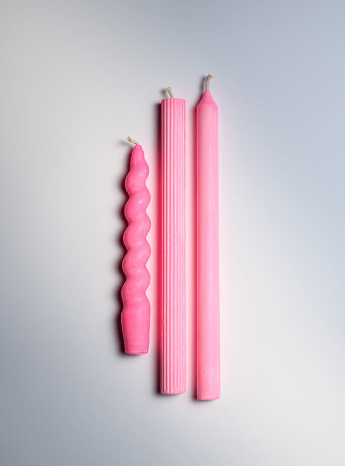 Набір з трьох свічок Taper Candles FIRE RABBIT (FR_SET09)