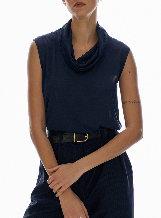 Топ без рукавів синього кольору THE ESSENCE (ESSNCE_TE24-10)