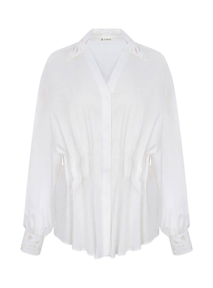 Сорочка біла з авторською вишивкою SANVY (SNV_SANSH_COTW_1)