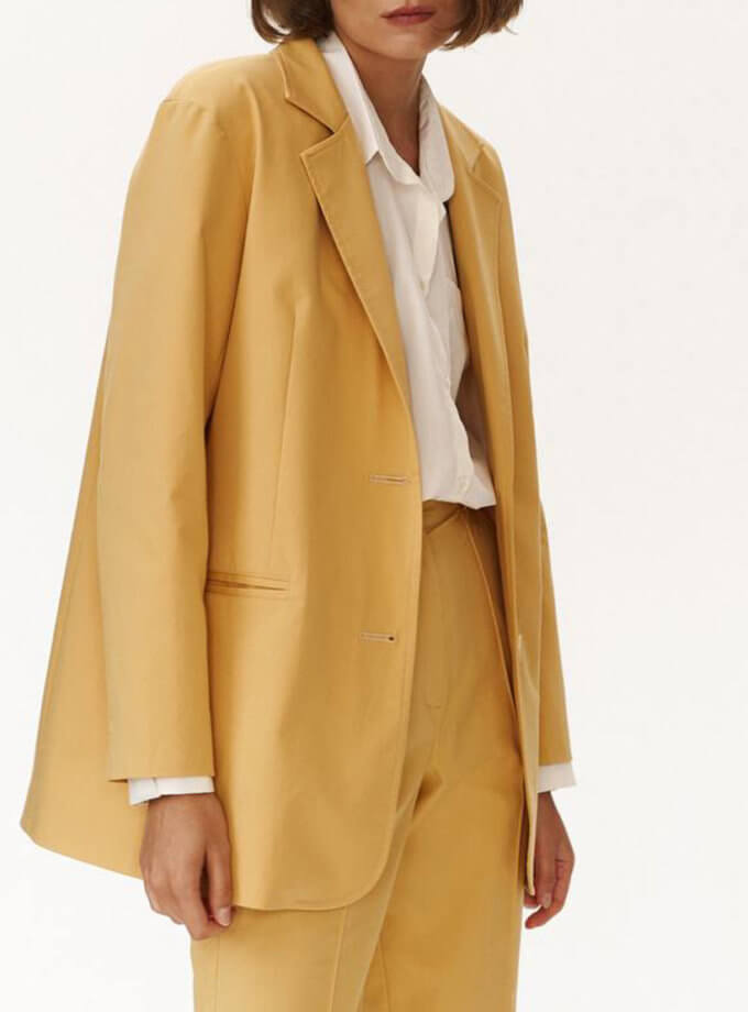 Однобортний піджак жовтого кольору THE ESSENCE (ESSNCE_TE24-1)