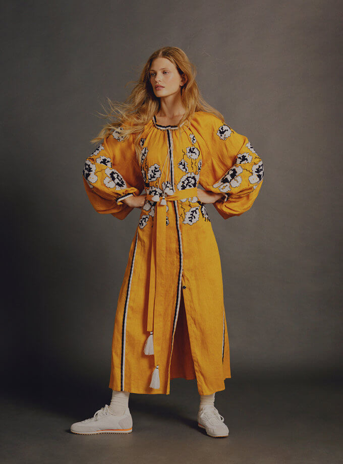 Сукня Троянда гірчиця VARENYKY FASHION (VRNK_UA-7595)