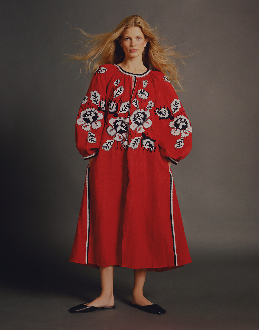 v_1212 Сукня Троянда червона VARENYKY FASHION (VRNK_UA-7500)