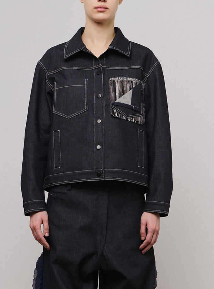 Джинсова куртка з декором ZHARKO (ZHRK_kzall242500002denimj)