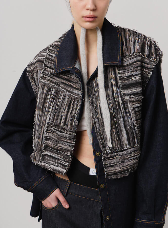 Джинсова куртка з жилетом ZHARKO (ZHRK_kzall242500002denimjwb)