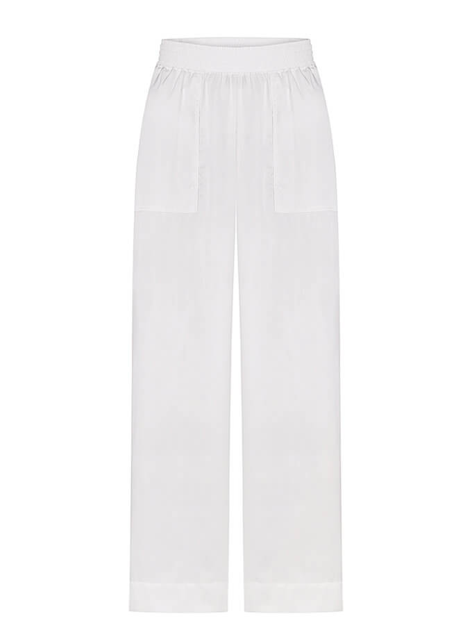 Шовкові брюки палаццо з карманами MISS SECRET (MISS_TR-007-white)