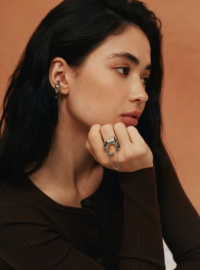 Кафф-каблучка Каріньо срібло ORXATA.JEWELRY (ORX_caff_ring_carino_white)