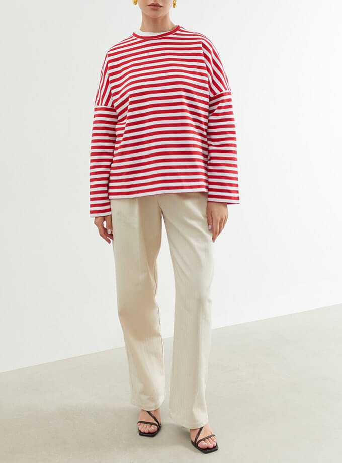 Тільник в червону смужку ANNA YAKOVENKO (AY_3527)