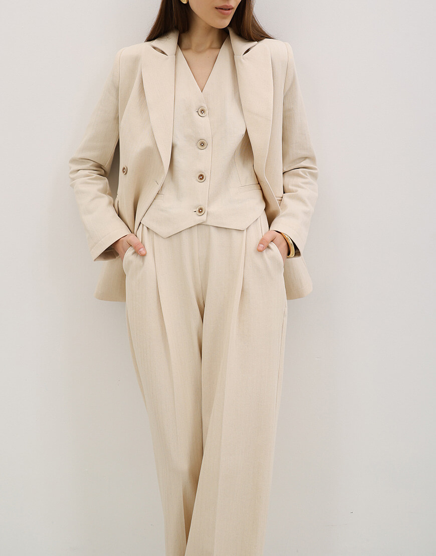 3788-4 Двубортний бавовняний жакет ANNA YAKOVENKO (AY_3788) - фото 4