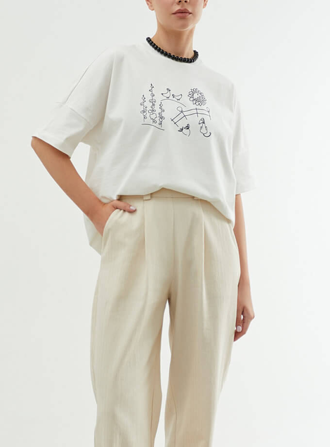 Футболка з принтом Українське подвір'я ANNA YAKOVENKO (AY_3802)