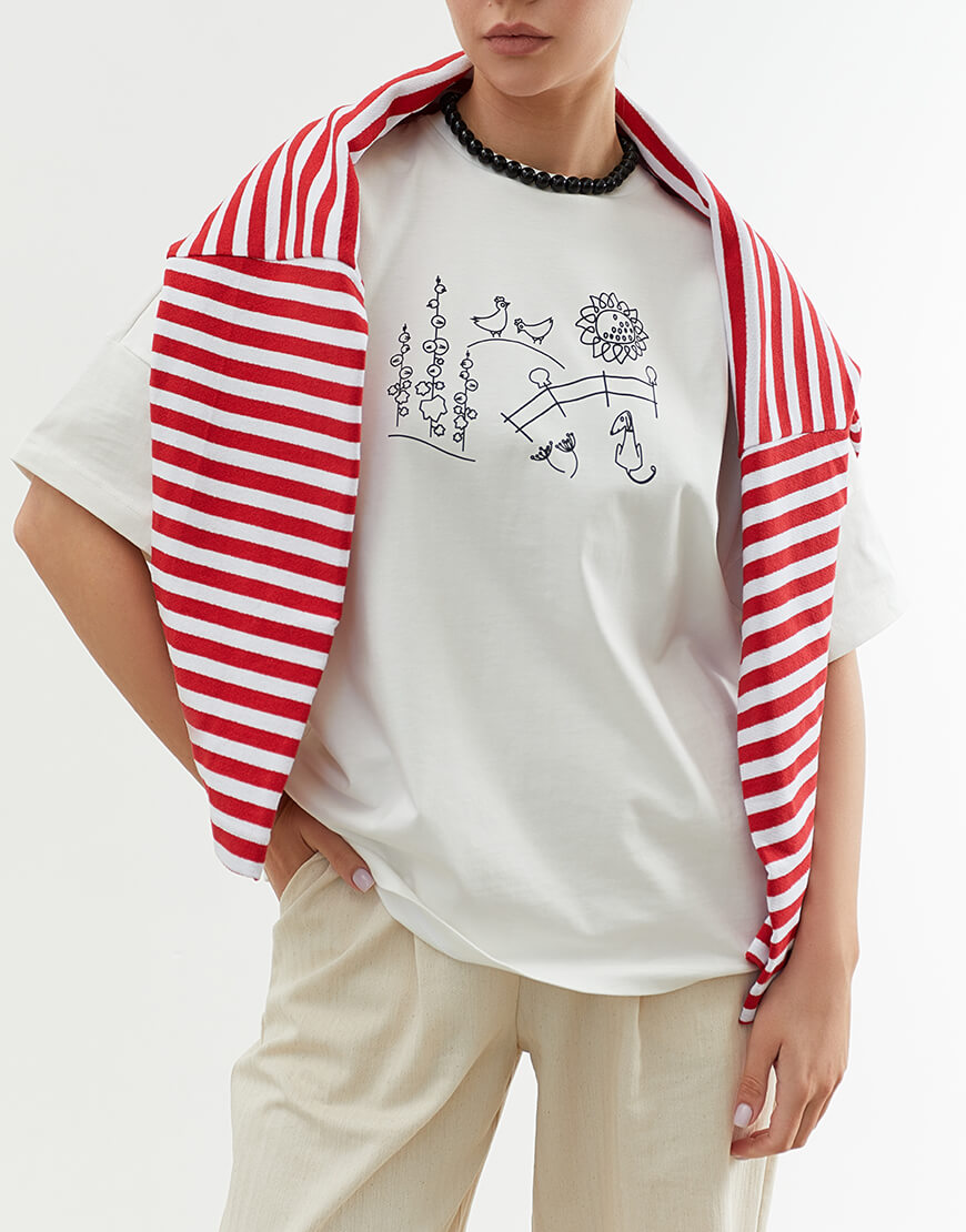 3802-5 Футболка з принтом Українське подвір'я ANNA YAKOVENKO (AY_3802) - фото 2