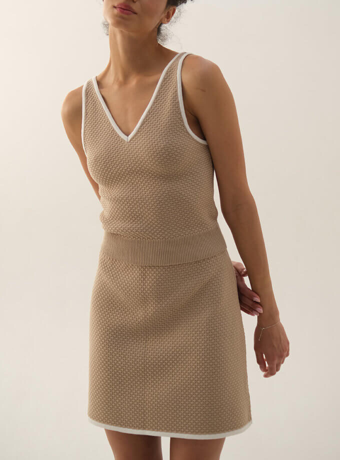 В'язаний топ GANNA PTASHKA (GNPT_TWaffle_SS23_4)