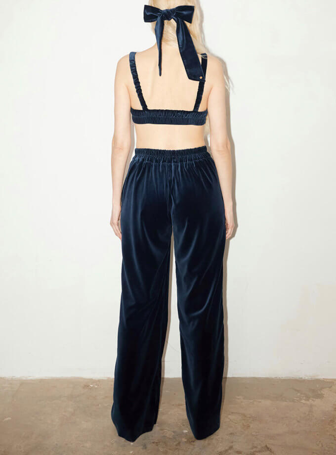 Синій костюм з шовкового оксамиту NESAMOVYTO (NST_suitblue)