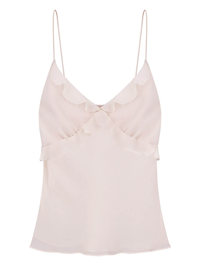 Шифоновий топ з воланом MISS SECRET (MISS_Top-014-ivory)