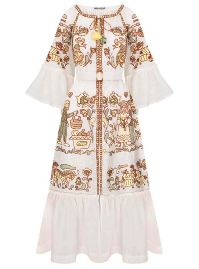 Бежева максі-сукня Вишита Історія FOBERINI (FOBERI_SS23027OS) - фото 13