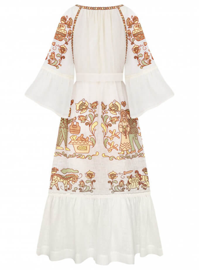 Бежева максі-сукня Вишита Історія FOBERINI (FOBERI_SS23027OS)