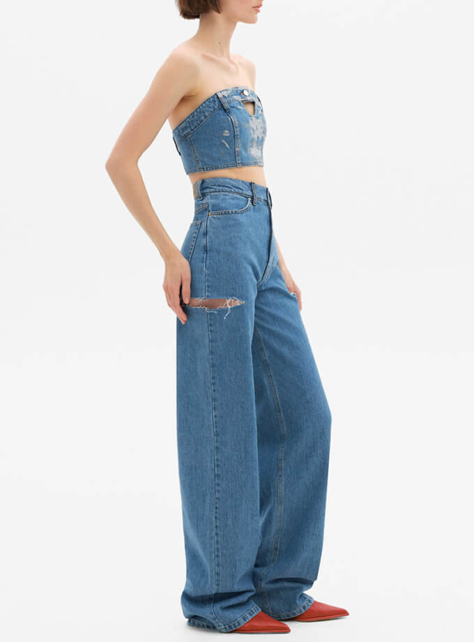 Джинси з розрізами на стегнах MATCH DENIM (MTCH_SP24-JNSWR-BLUE)