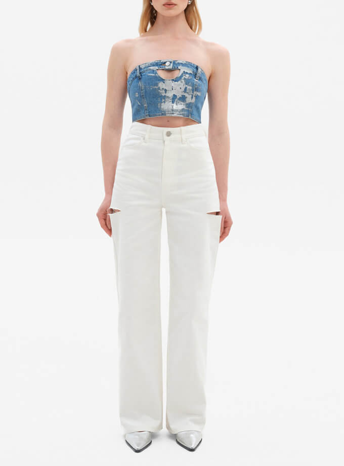 Джинси з розрізами на стегнах MATCH DENIM (MTCH_SP21-JNSWR-WHITE)