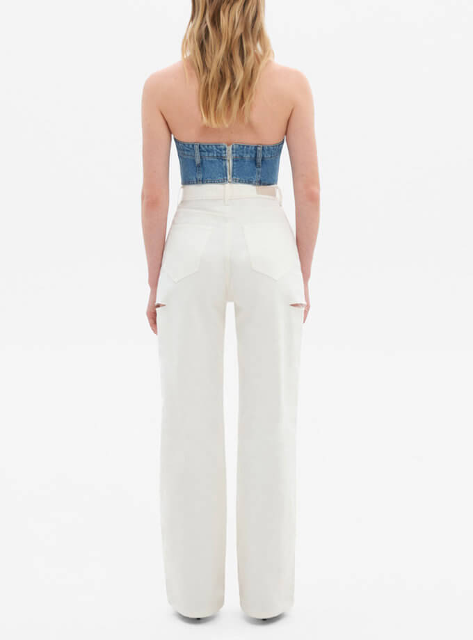 Джинси з розрізами на стегнах MATCH DENIM (MTCH_SP21-JNSWR-WHITE)