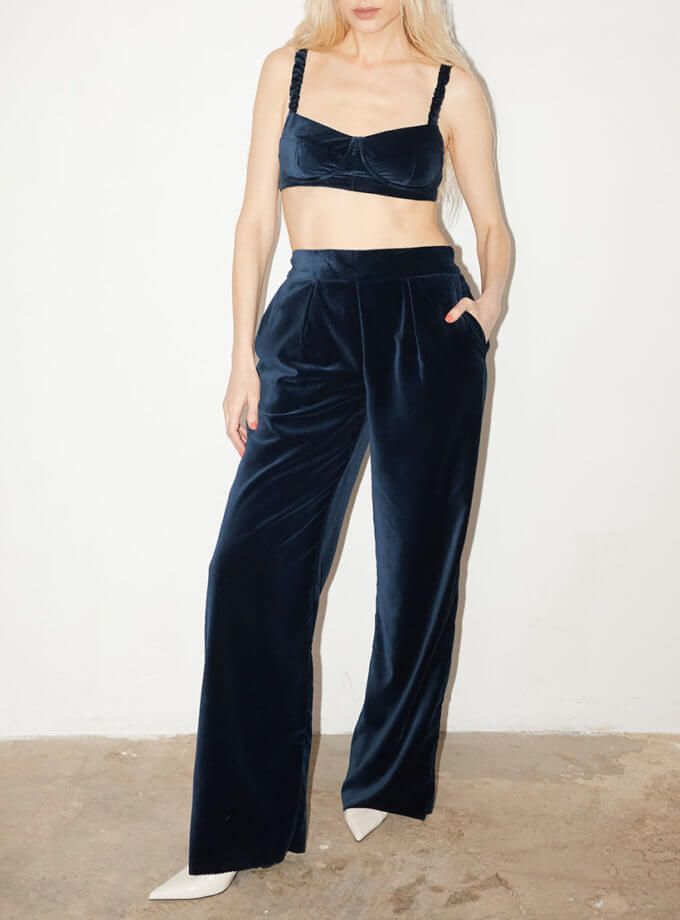 Синій костюм з шовкового оксамиту NESAMOVYTO (NST_suitblue)