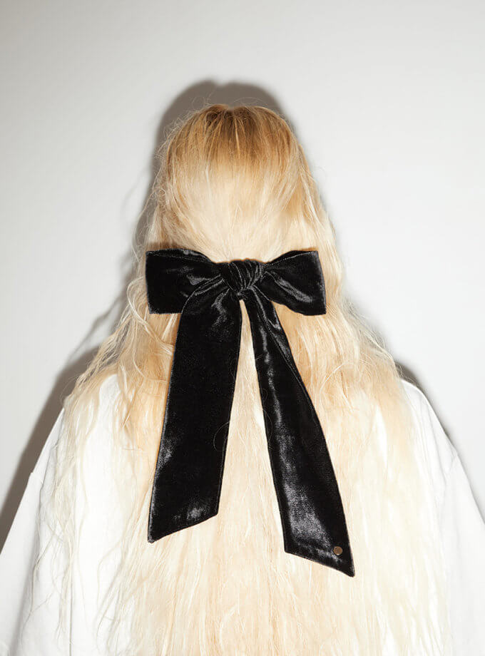 Чорні штани вільного крою з шовкового оксамиту NESAMOVYTO (NST_BLC_Trs) - фото 6