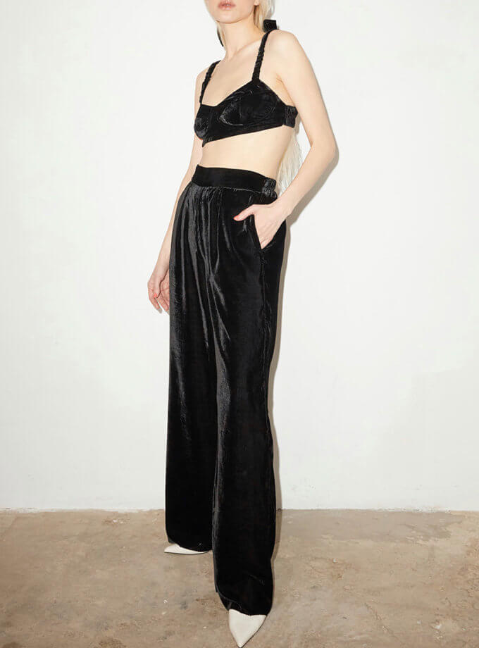 Чорний костюм з шовкового оксамиту NESAMOVYTO (NST_suitblack)