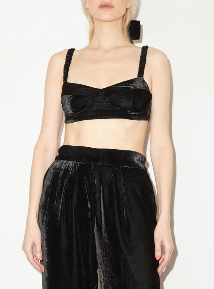 Бралет з шовкового оксамиту чорний NESAMOVYTO (NST_brablack)