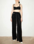 Чорні штани вільного крою з шовкового оксамиту NESAMOVYTO (NST_BLC_Trs) - фото 4
