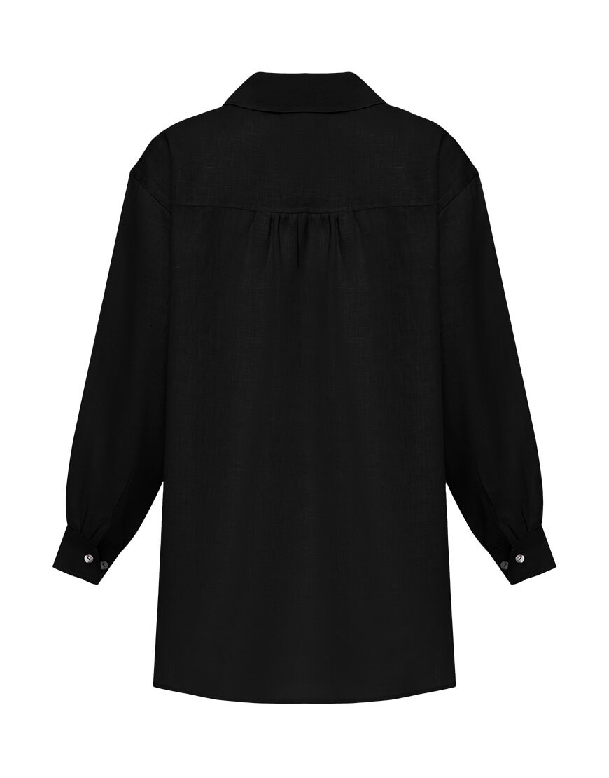 BASIC Black Shirt (24-01B01-BL) back Сорочка Black Basic FICHI (FCH_24-01B01-BL) - фото 2
