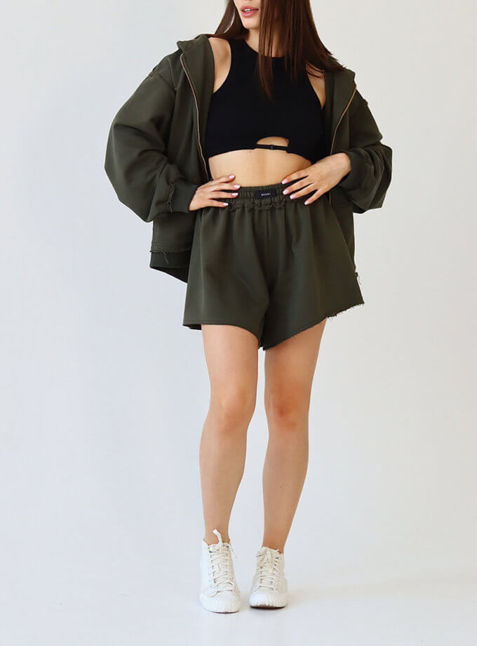 Зіп-худі long кольору хакі MAXAVI (MX_2401)