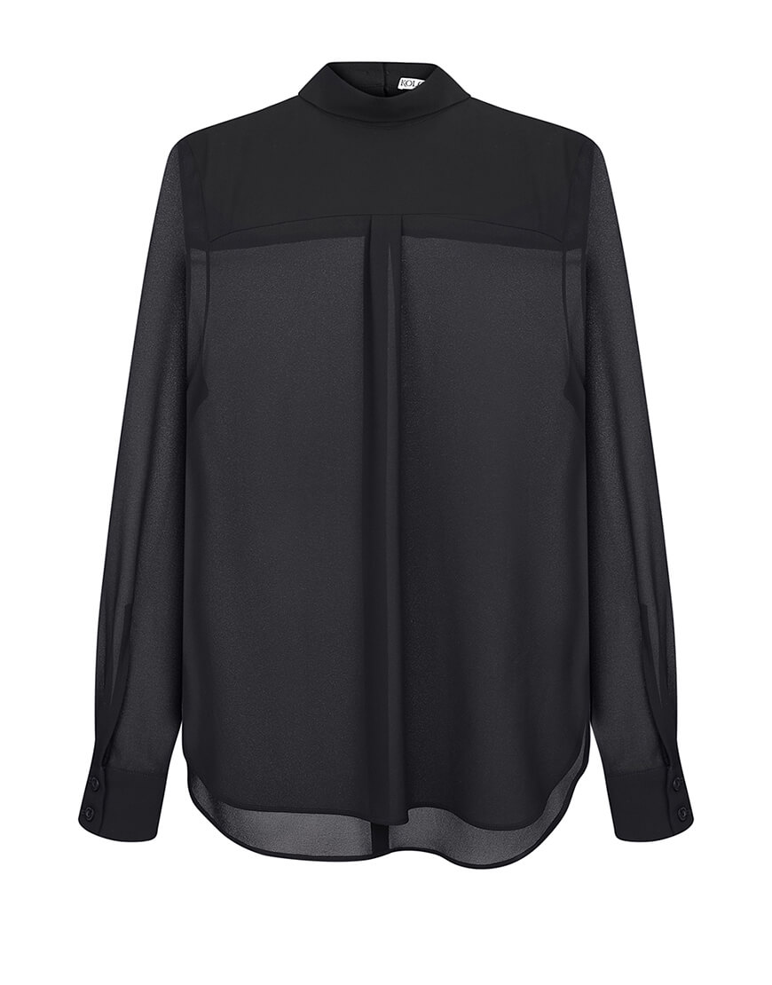 IMG_8988 (3) Чорна блуза з шифону KOLOSOVA (KLSVSP251) - фото 9