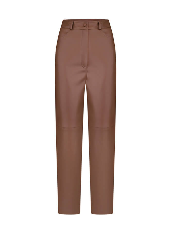 Коричневі брюки банани KOLOSOVA (KLSVSP244) - фото 5