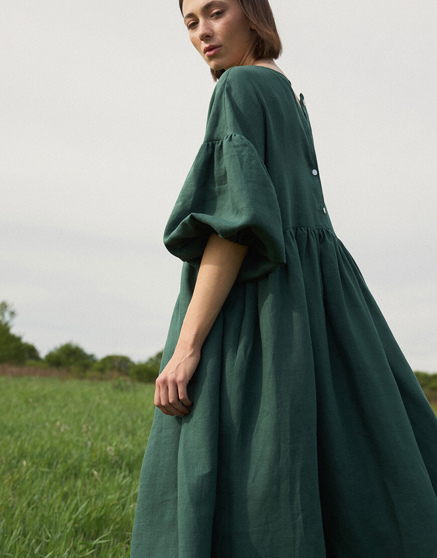 XOR_5279 Лляна сукня з широкими рукавами DUGA (DG_SS_15-1) - фото 3