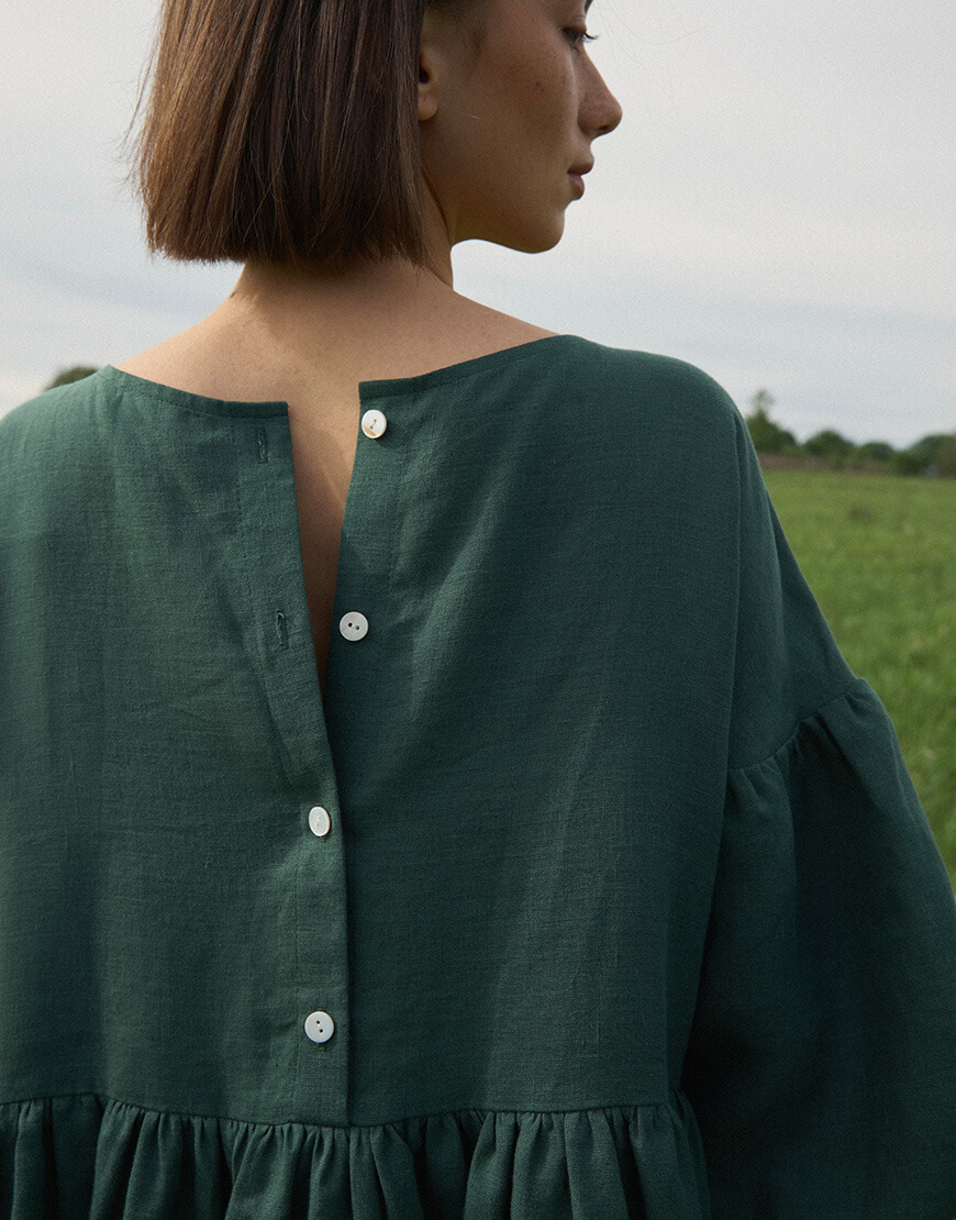 XOR_5284 Лляна сукня з широкими рукавами DUGA (DG_SS_15-1) - фото 4