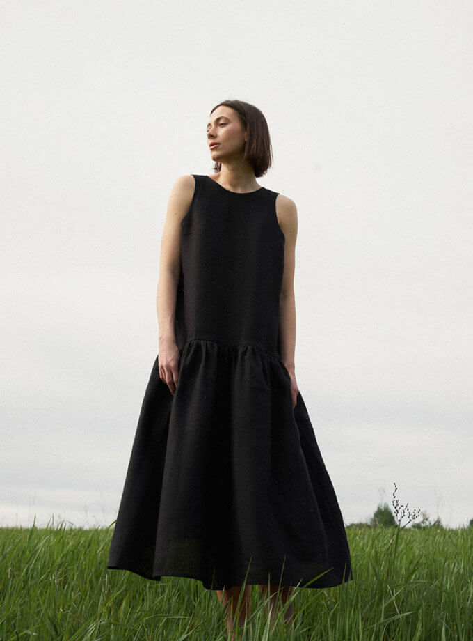 Лляна сукня зі спущенною талією DUGA (DG_SS_28)