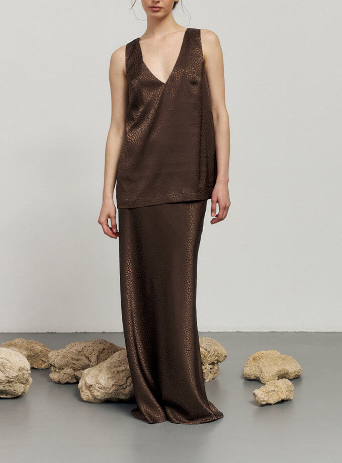 Коричнева спідниця максі з леопардовим принтом KOLOSOVA (KLSVSUM2411) - фото 9