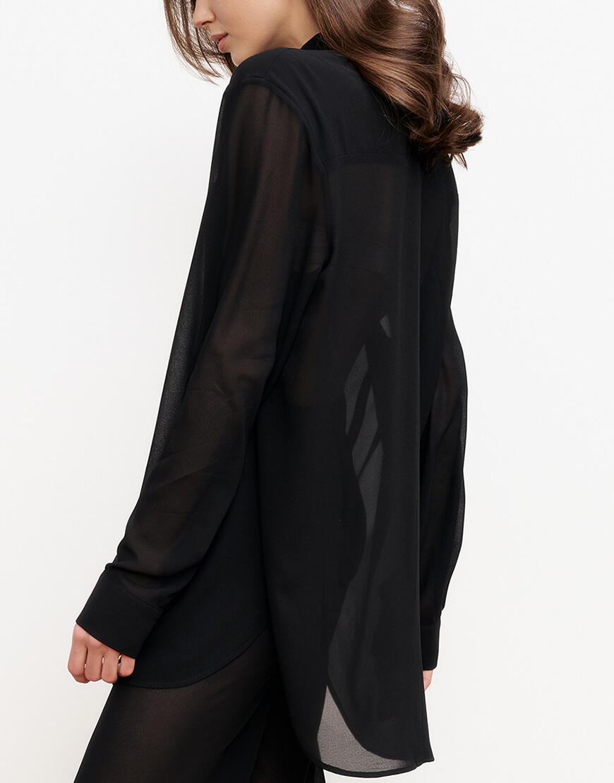 brands_401 Чорна блуза з шифону KOLOSOVA (KLSVSP251) - фото 5