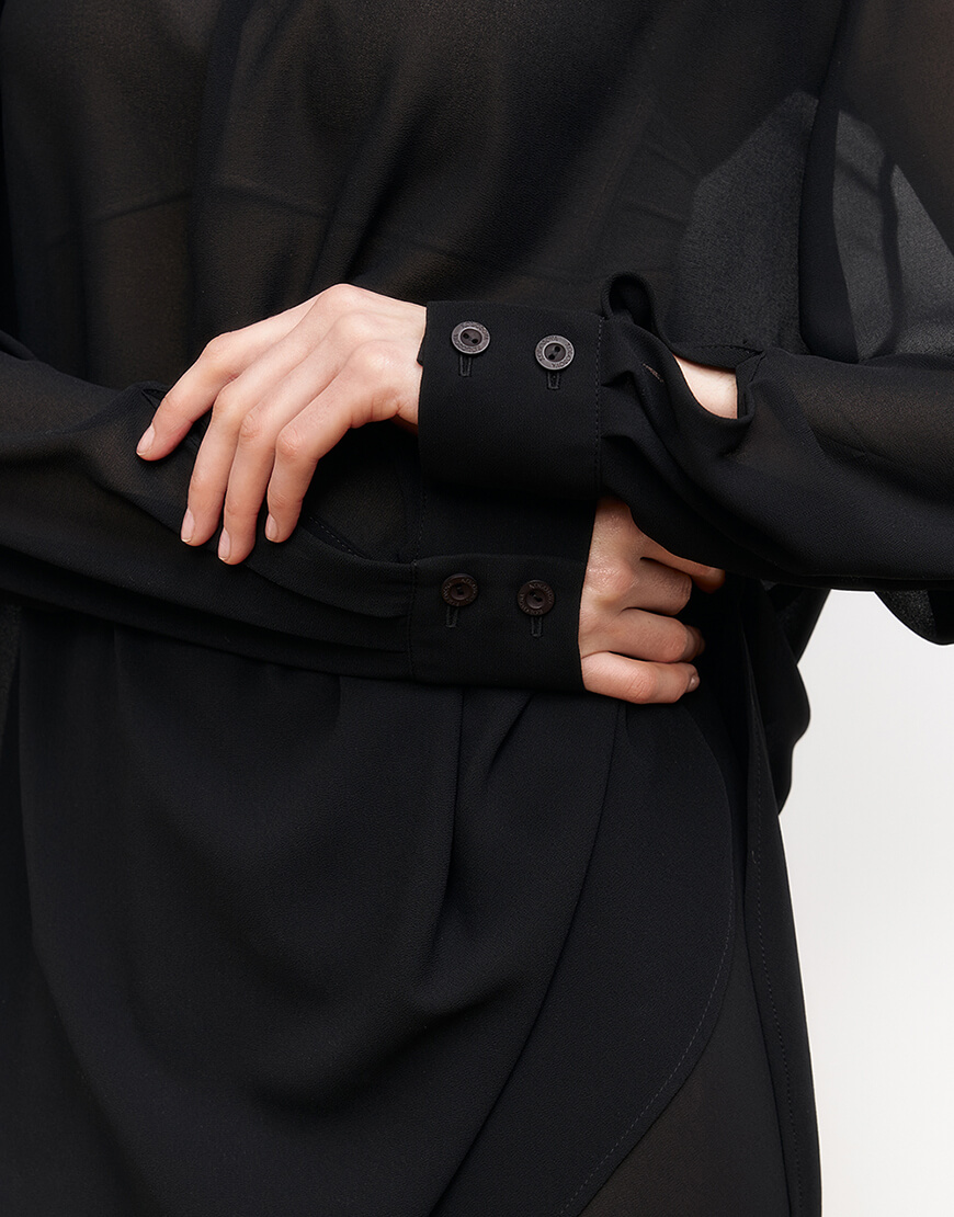 brands_432 Чорна блуза з шифону KOLOSOVA (KLSVSP251) - фото 7