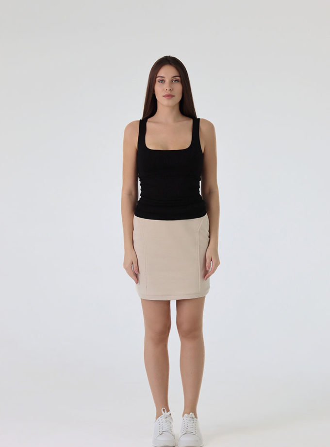 Спідниця зі швами назовні молочного кольору MAXAVI (MX_2408)