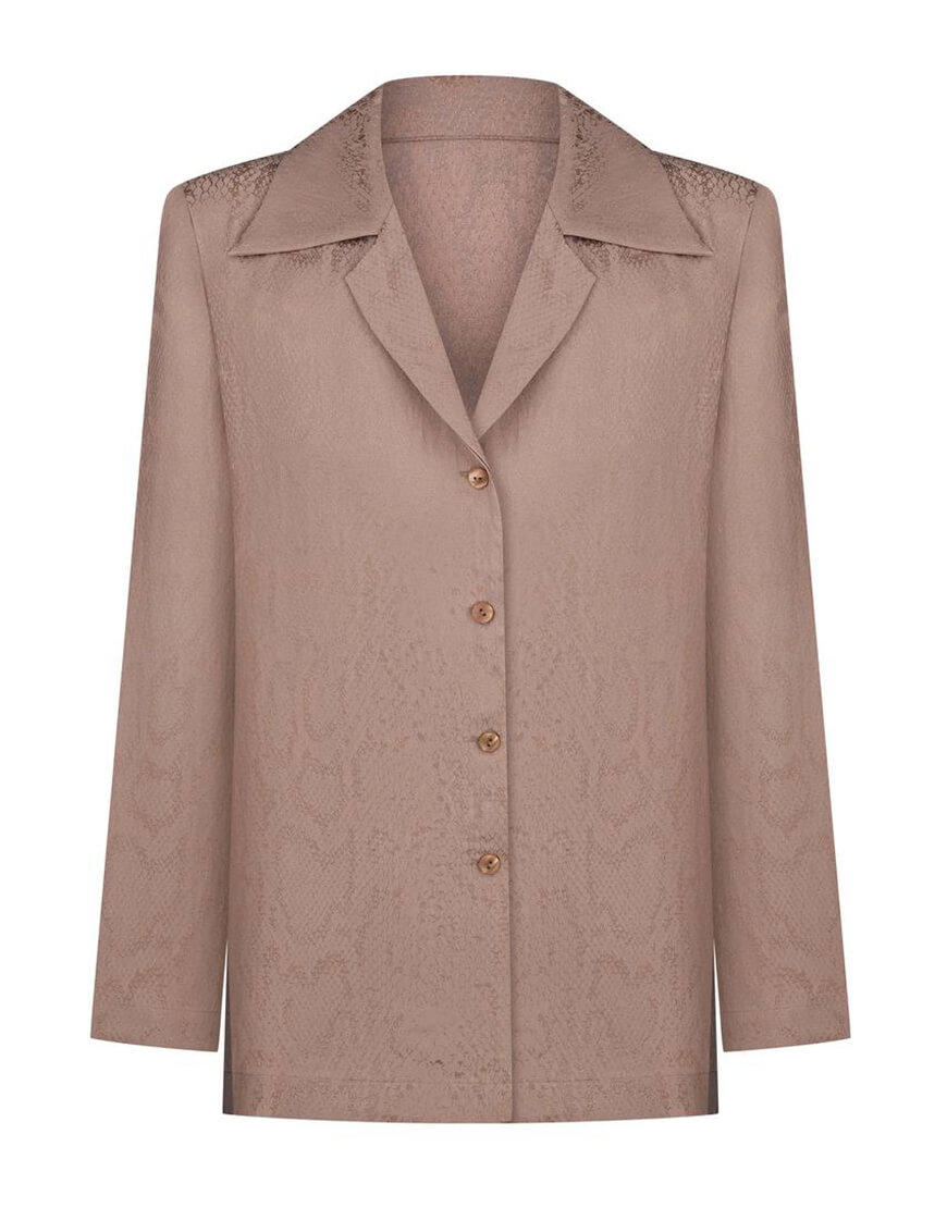 photo_2024-06-11_19-06-20 Бежева сорочка з анімалістичним принтом рептилія KOLOSOVA (KLSVSUM244) - фото 6